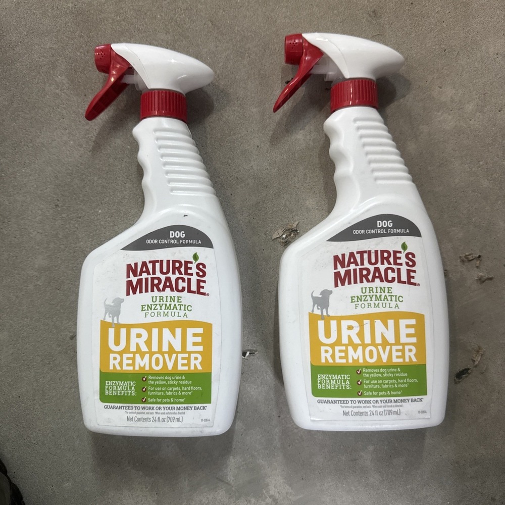 Nature's Miracle Dog Urine‎ Remover Odor destroyer cleaner carpets floor(2pk)